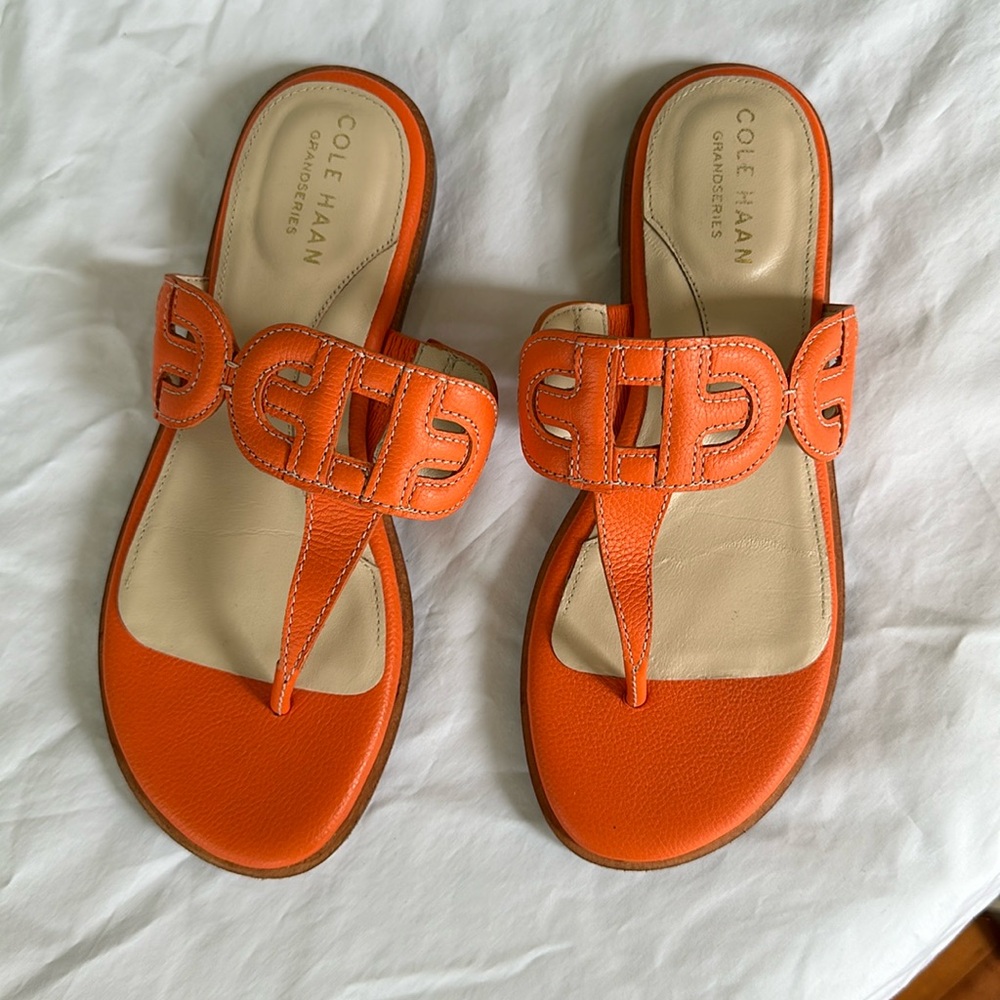 Cole Haan orange leather sandals size 5